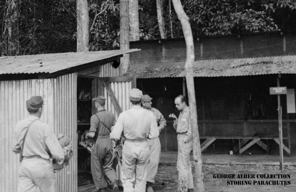 F. Wunder entering parachute shed
