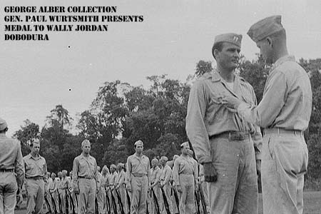 Wally Jordan receiving decoration