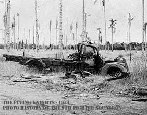 Burned-out Japanese truck - Buna battlefield