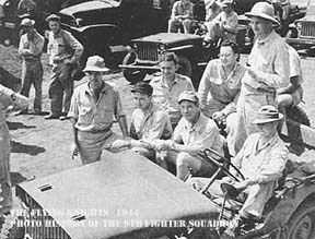 Joe E. Brown in jeep