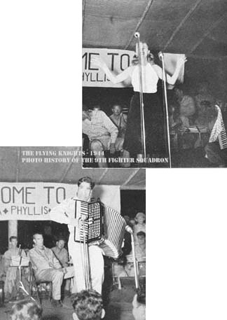 Phyllis Brooks; Andy Arcari playing accordion